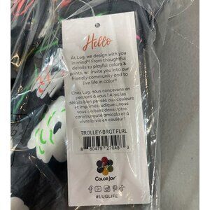 Lug Floral Green Compact Cosmetic Case - Trolley Design with Zipper Closure 8804